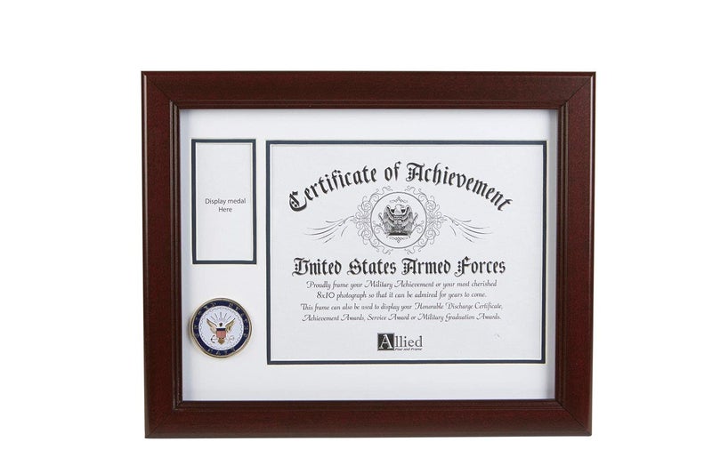Allied Flag Allied Frame US Navy Medal and Award Certificate Frame - 8 x 10 Opening - Image 1